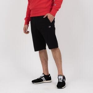 Champion Sweat Short Mens M Navy Reverse Weave Elastic Drawstring Waist Raw Edge